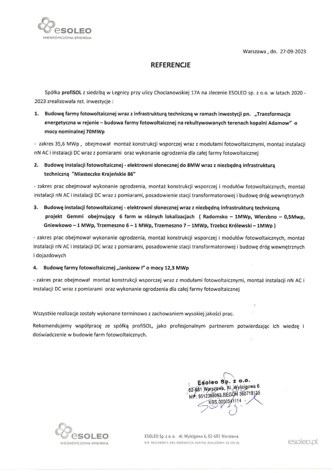 List referencyjny profiSOL 2020—2023